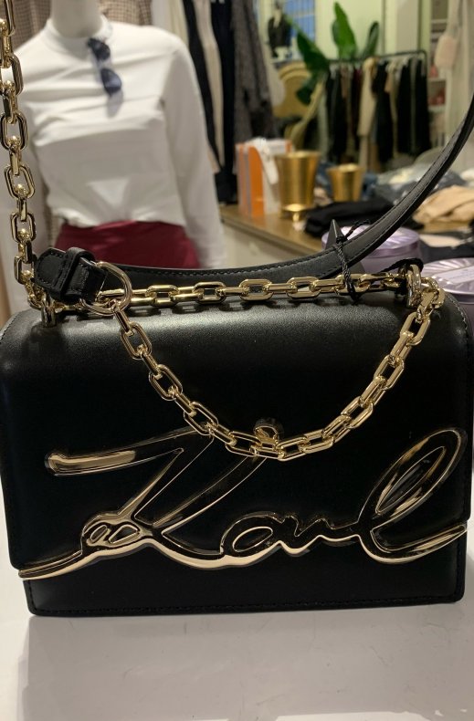 Karl Lagerfeld - Signature Small Shoulder Bag Black Gold