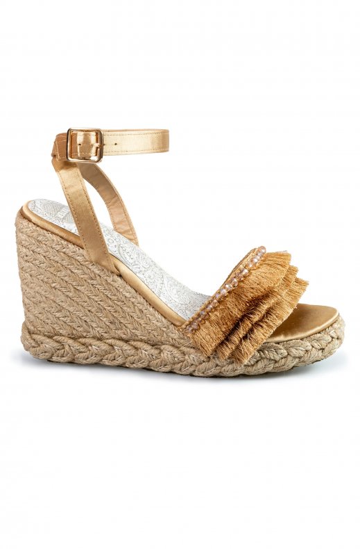 L.A. Water - Gold Boho Sandal Rope Wedge