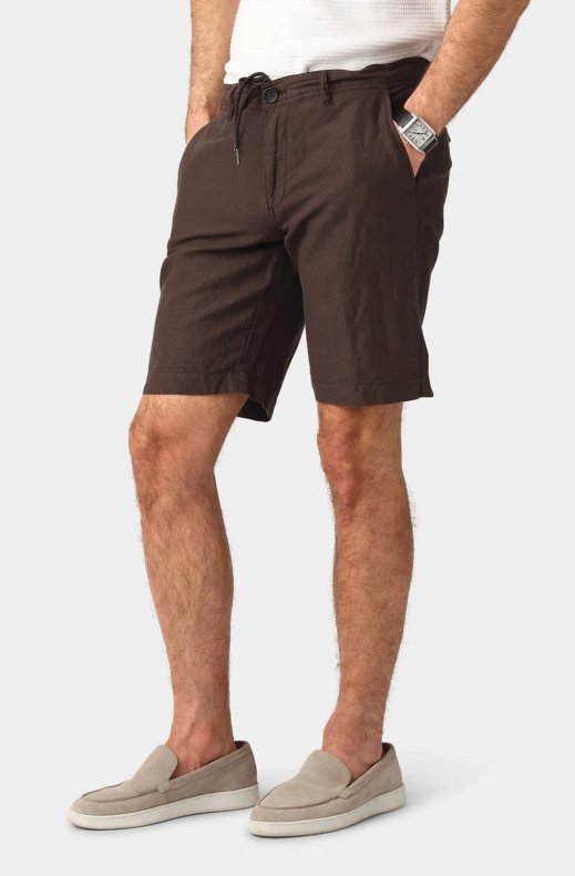 Less Worries - Linen Shorts - Chocolate