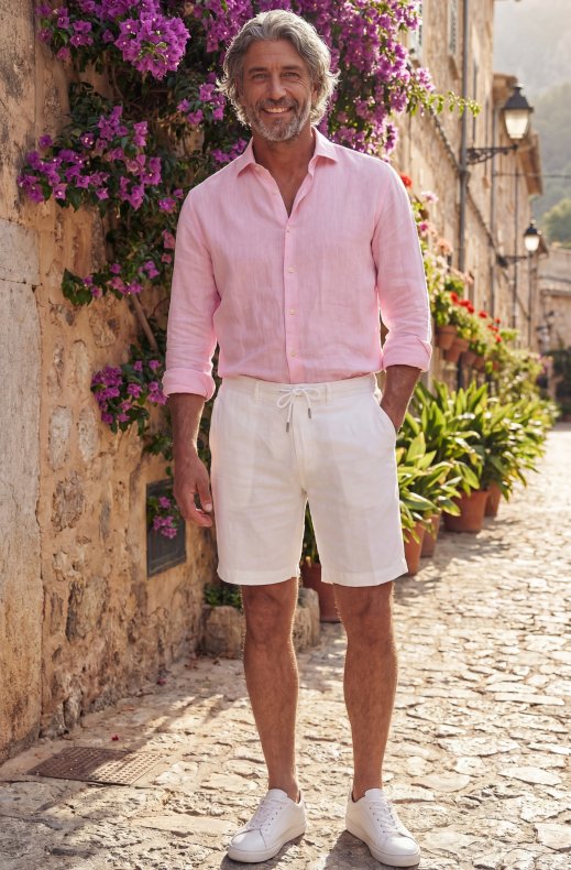Less Worries - Linen Shorts - Offwhite