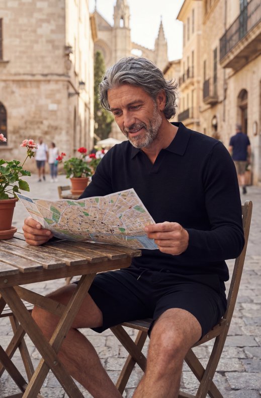 Less Worries - L/S Resort Sweater - Navy