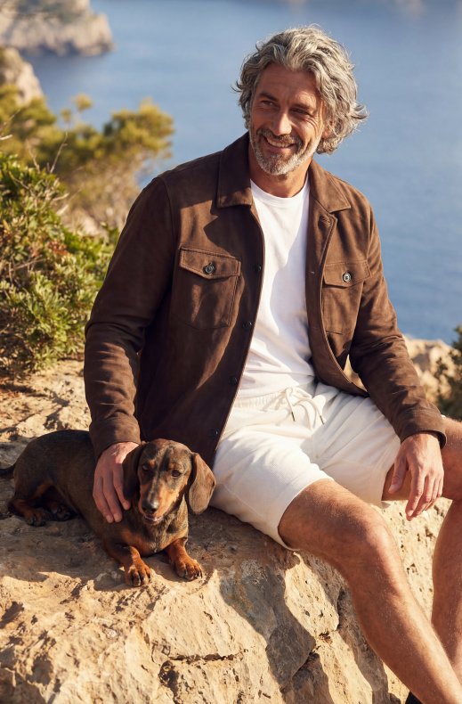 Less Worries - Suede Touch Overshirt - Chocolate