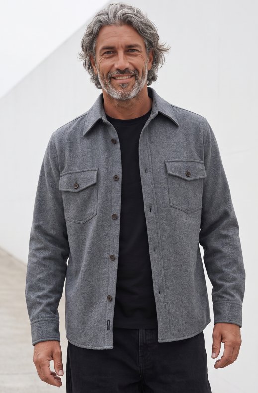 Less Worries - Woven Overshirt - Antracite