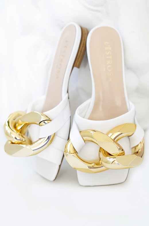 Lestrosa - Sandal with Chain - White