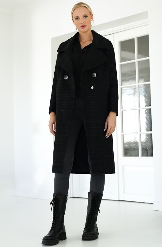 LIBERTINE - LIBERTINE - Chart Coat Black Check