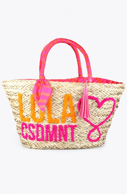 Lola Casademunt - 22320001 - Beach Bag Logo Orange Cerise