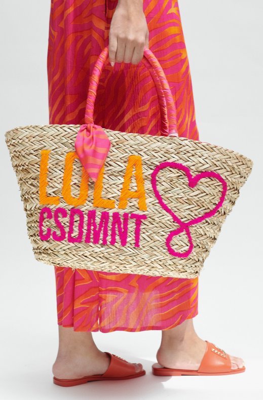 Lola Casademunt - 22320001 - Beach Bag Logo Orange Cerise