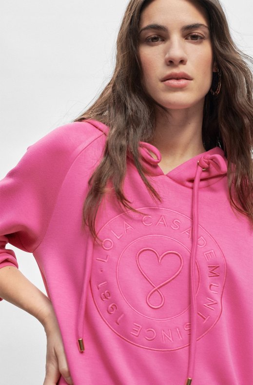 Lola Casademunt - Hooded Sweatshirt Dress 22362003 Pink