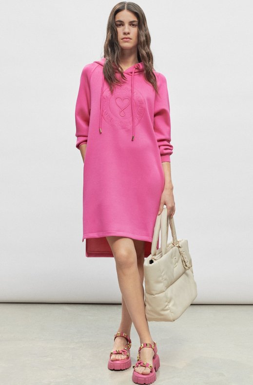 Lola Casademunt - Hooded Sweatshirt Dress 22362003 Pink