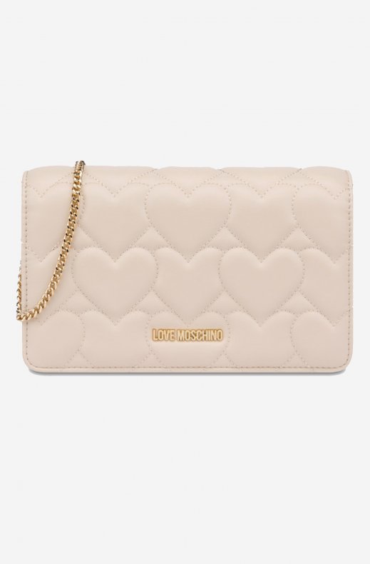 Love Moschino - Heart -Quilting Clutch - Ivory