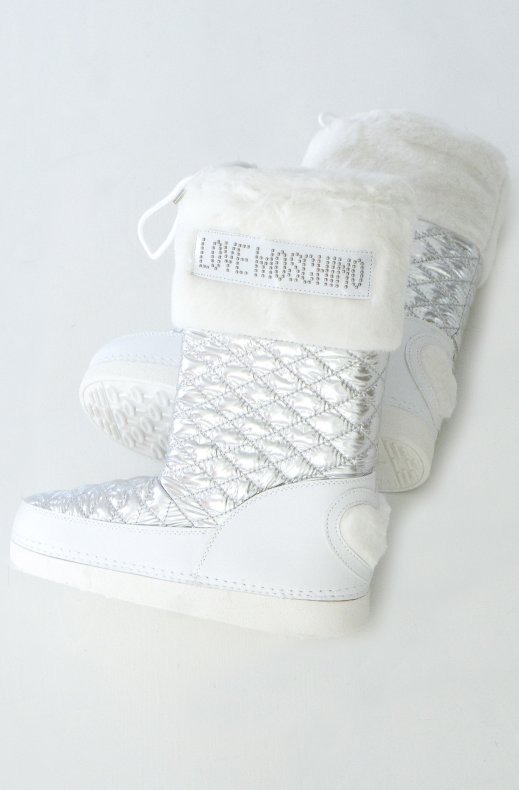 Love Moschino - Winter Boots Quilted Silver