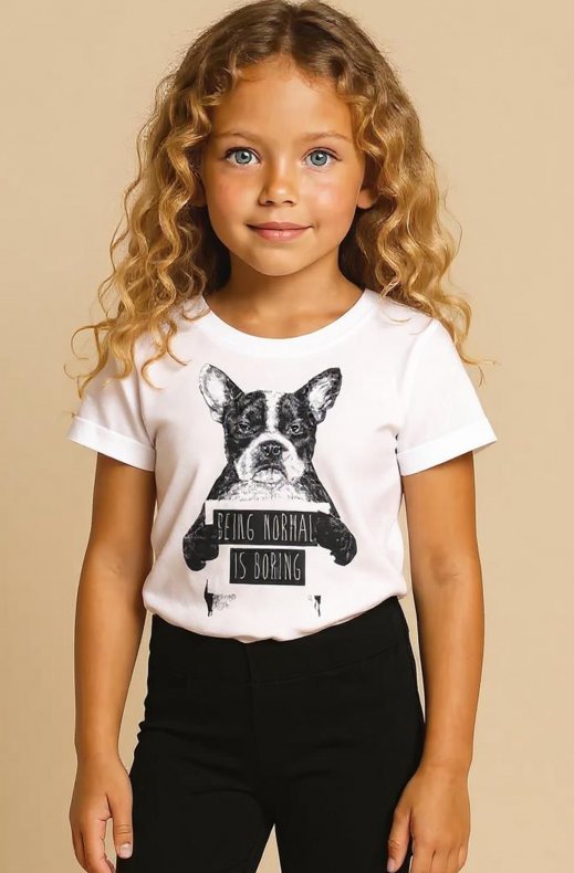 Mixed Brands Kids - Normal Is Boring Tshirt - White