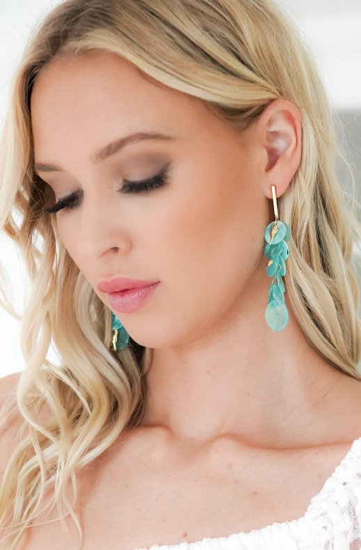 Mixed Brands - Earrings Seashell 666600 - Turqouise