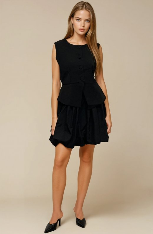 Mixed Brands - Ballon Skirt Short 2597 - Black