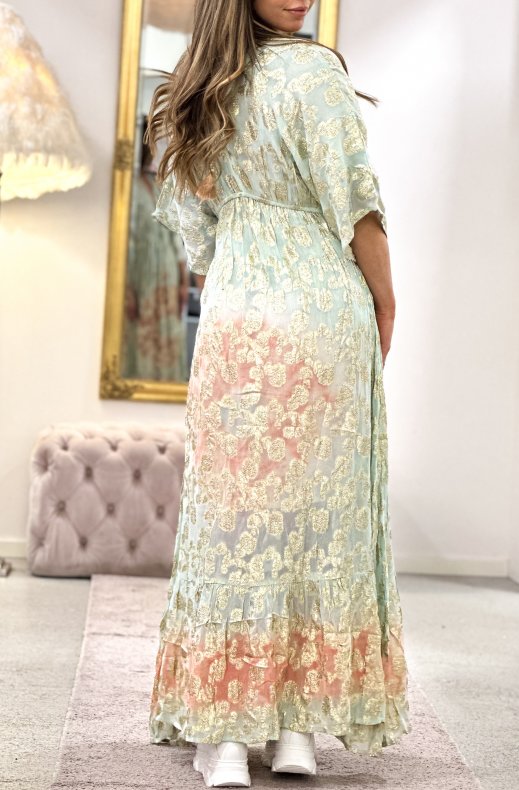 Mixed Brands - Boho Maxi Dress with gold details - Green