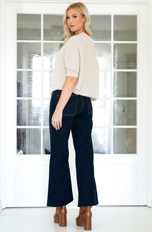 Mixed Brands - Button-up Cardigan Short Sleeve - Beige