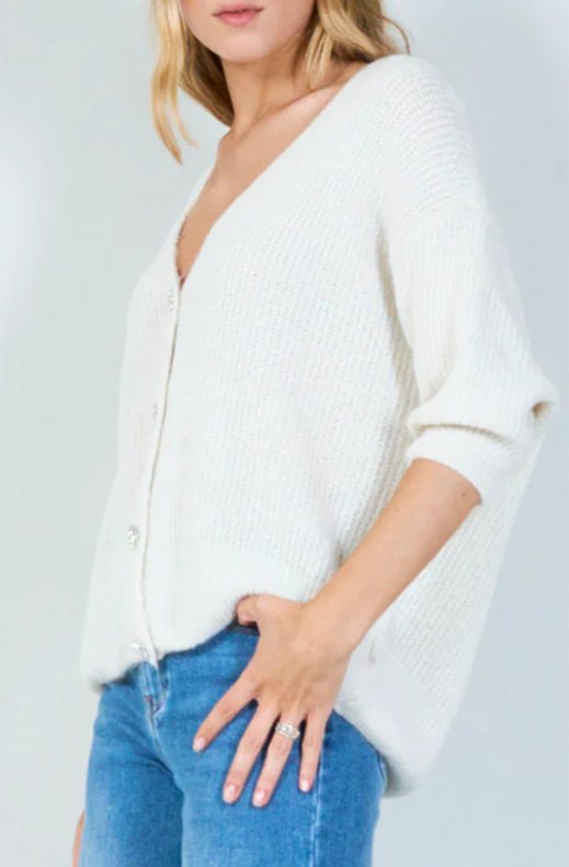 Mixed Brands - Button-up Cardigan Short Sleeve - LightBeige