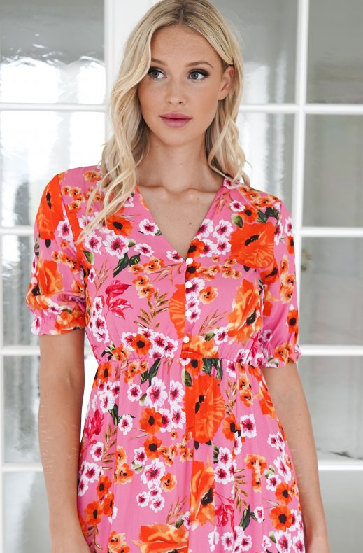 Mixed Brands - Dress 2343 - Pink Flower