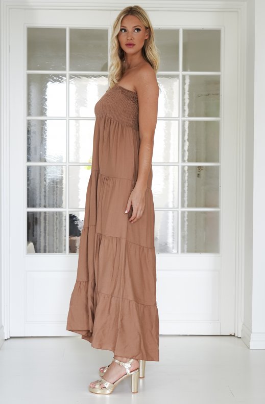 Mixed Brands - Smocked Dress 2596 - Camel