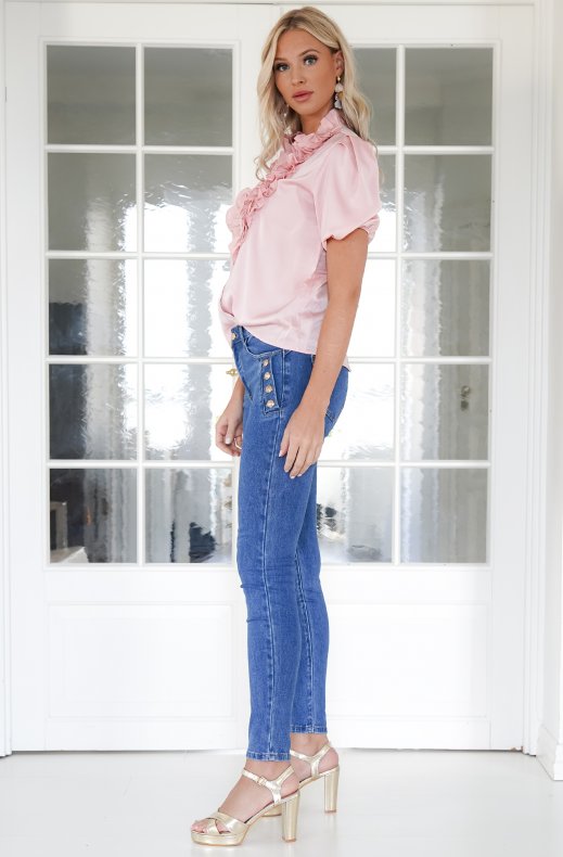 Mixed Brands - Jeans with gold buttons NC198 - Blue