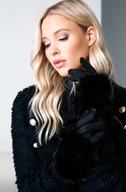 Mixed Brands - Glove with faux Fur 12050 - Black
