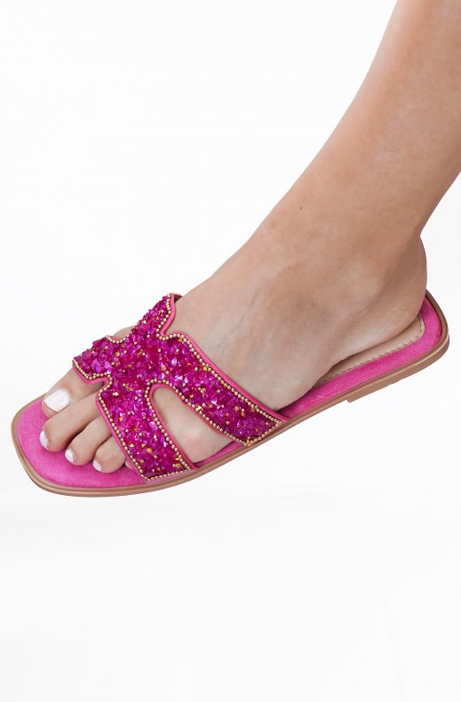 Mixed Brands - Sandal with stones 202 - Cerise