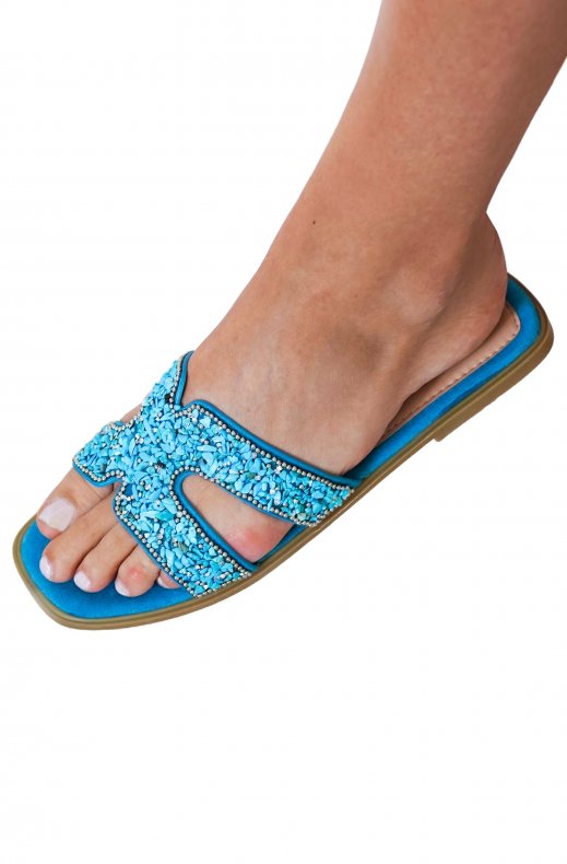 Mixed Brands - Sandal with stones 202 - Blue