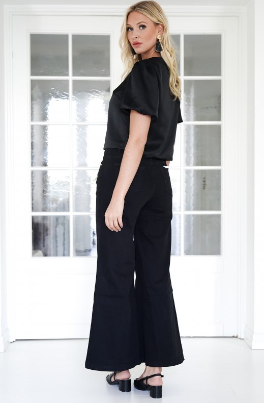 Mixed Brands - Top with puff sleeve 3194 - Black