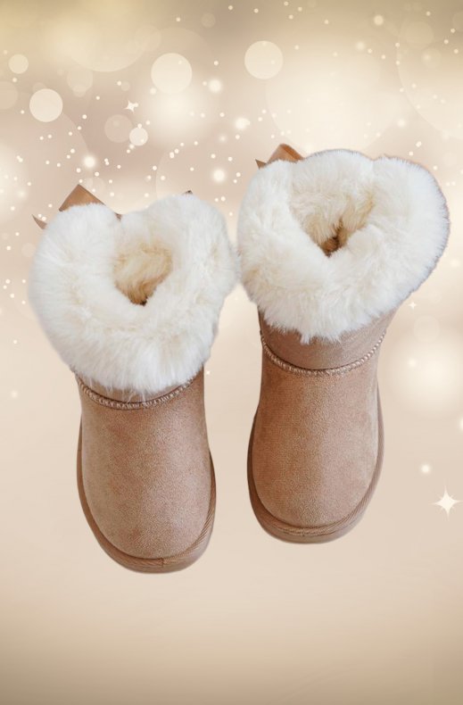 Mixed Brands Kids - Boot with Bowknit for kids 20231 - Beige