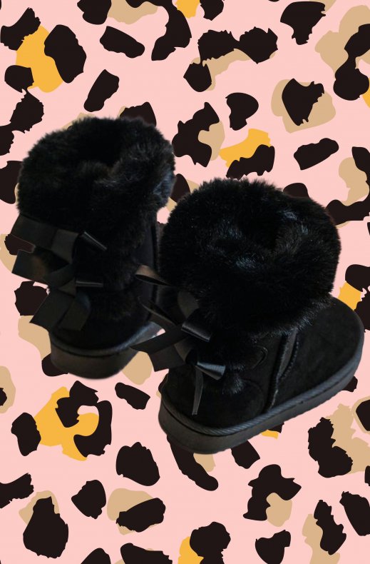 Mixed Brands Kids - Boot with Bowknit for kids 20231 - Black