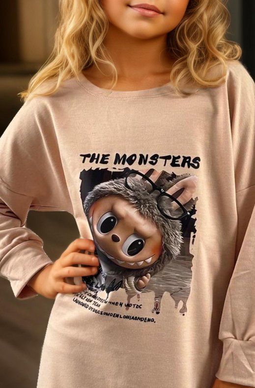 Mixed Brands - Labubu Tshirt Dress 20f169 - Beige