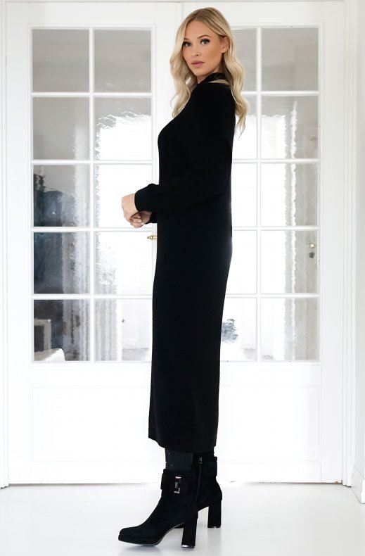 Mixed Brands - Knitted dress with slit 3006 - Black