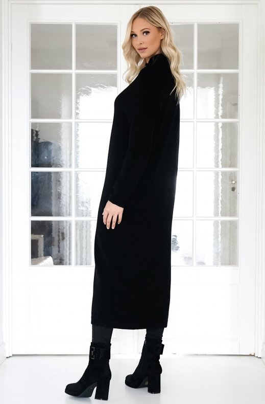 Mixed Brands - Knitted dress with slit 3006 - Black