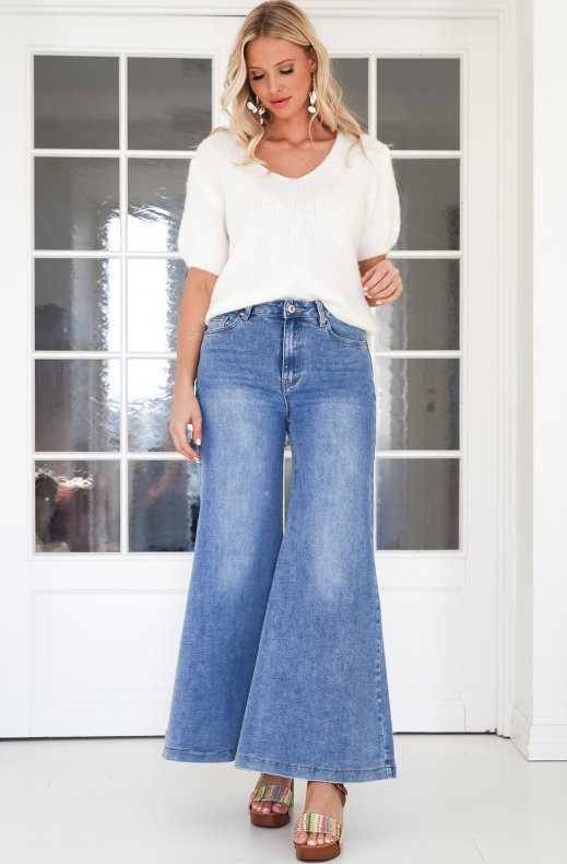 Mixed Brands - Short sleeve knitted top 2899 - White