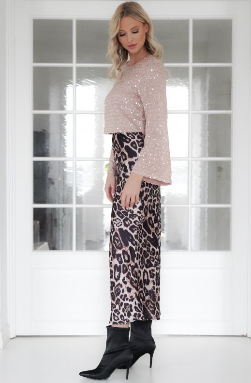 Mixed Brands - Long Satin skirt 6483 - Leo