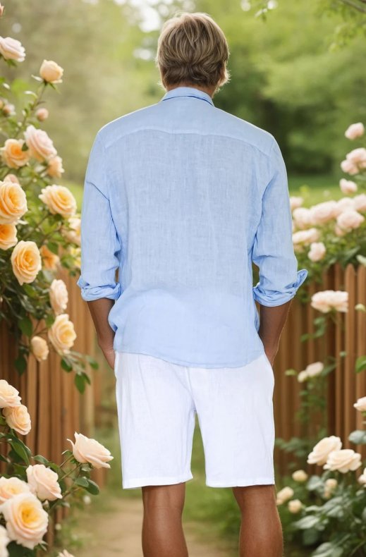 Mixed Brands - Linen shirt 3008 - Celeste