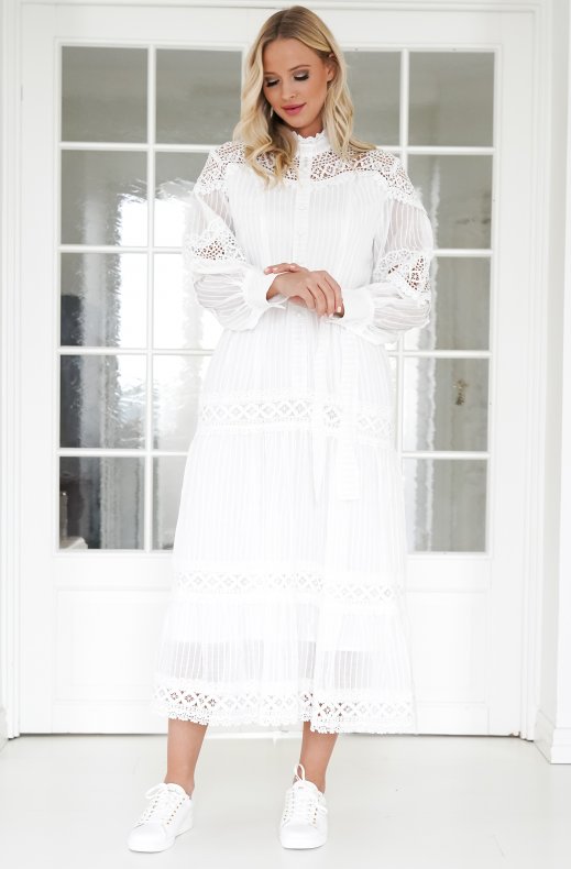Mixed Brads - Pretty lace Maxidress 6004 - White