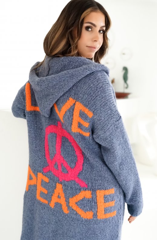 Mixed Brands - Love Peace Cardigan - Jeans
