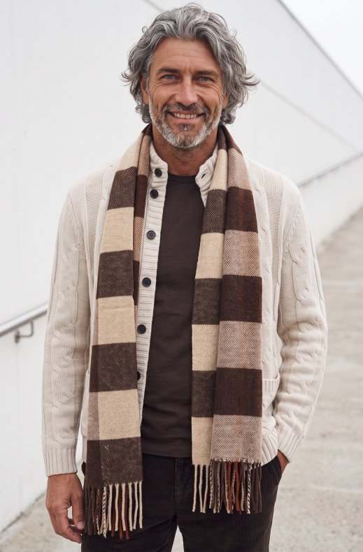 Mixed Brands - Striped Scarf RE-X36 - Brown
