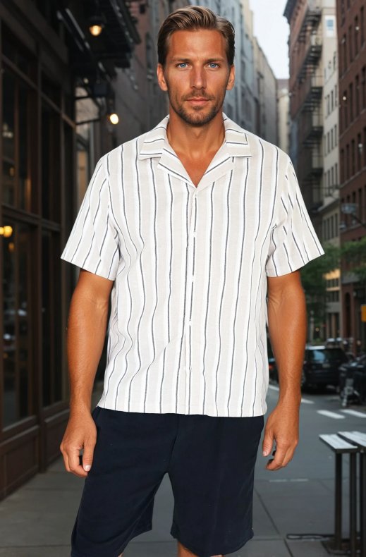 Mixed Brands - Mens Shirt Striped BG2 - Beige