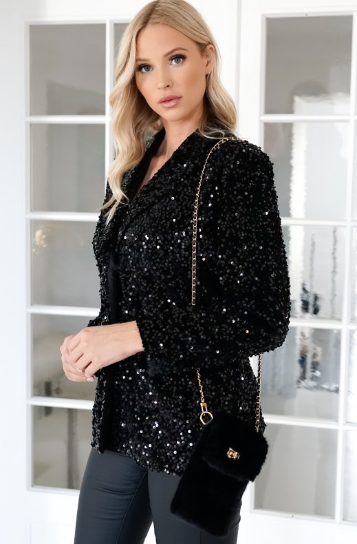 Mixed Brands - Mobile Bag Faux Fur 0808 - Black
