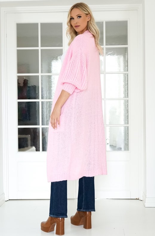 Mixed Brands - Oversized knit cardigan with pockets - Pink