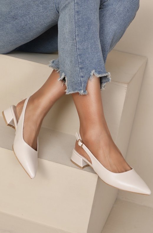 Mixed Brands - Pointy Toe Sling Back 1819 - Beige