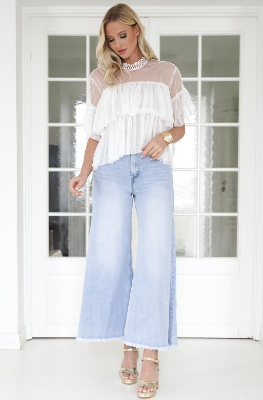 Mixed Brands - Ruffle Top 8186-3350 - White