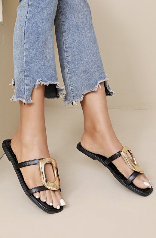 Mixed Brands - Sliders with buckle SS-283 - Black