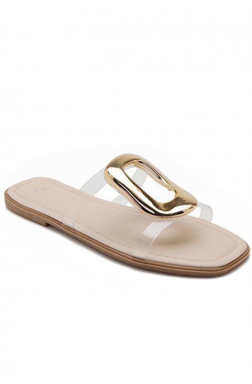 Mixed Brands - Sliders with buckle SS-283 - Nude