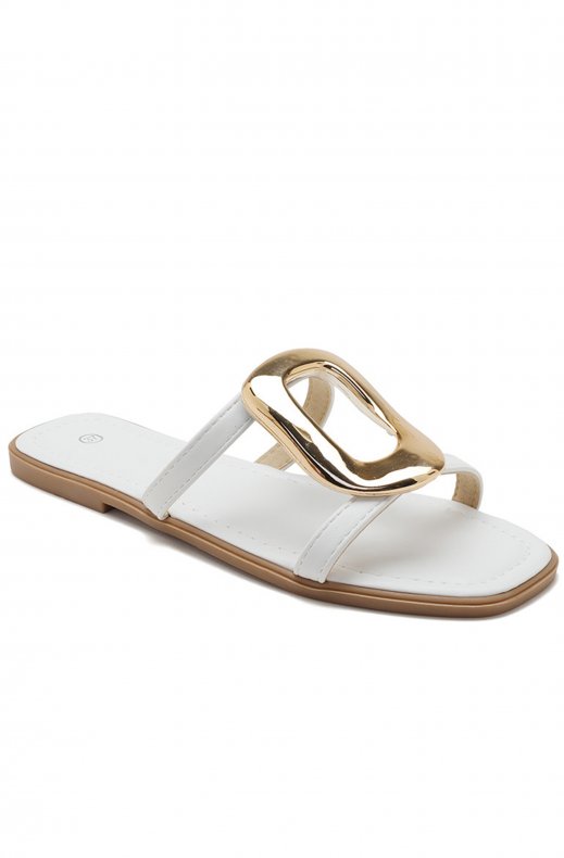 Mixed Brands - Sliders with buckle SS-283 - White