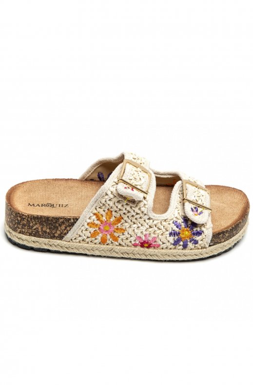 Mixed Brands - Sandals Crochet Flower 1149 - Beige