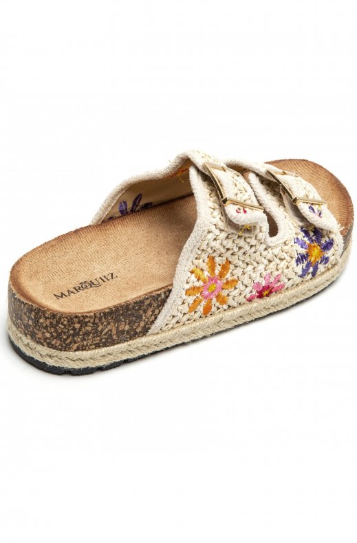 Mixed Brands - Sandals Crochet Flower 1149 - Beige