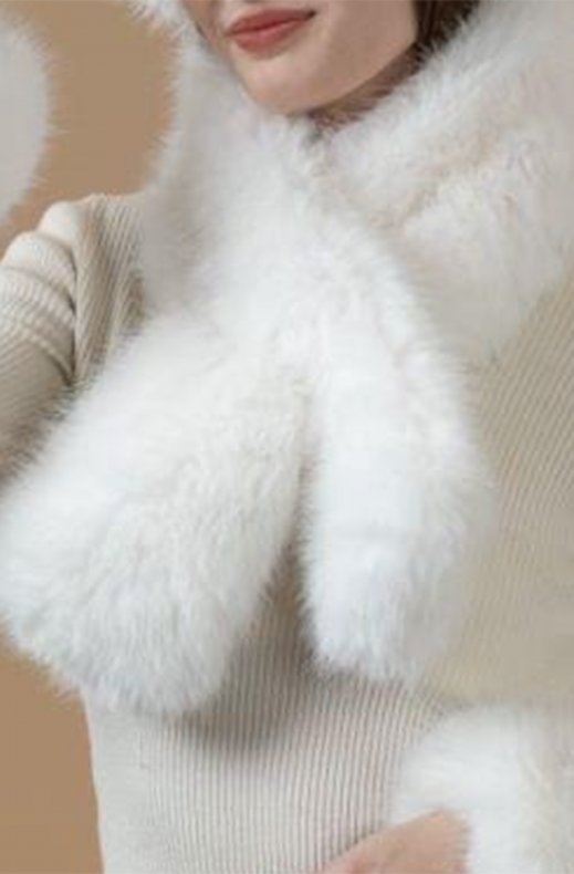 Mixed Brands - Fake fur Scarf MZ01 - White
